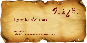 Igonda Áron névjegykártya